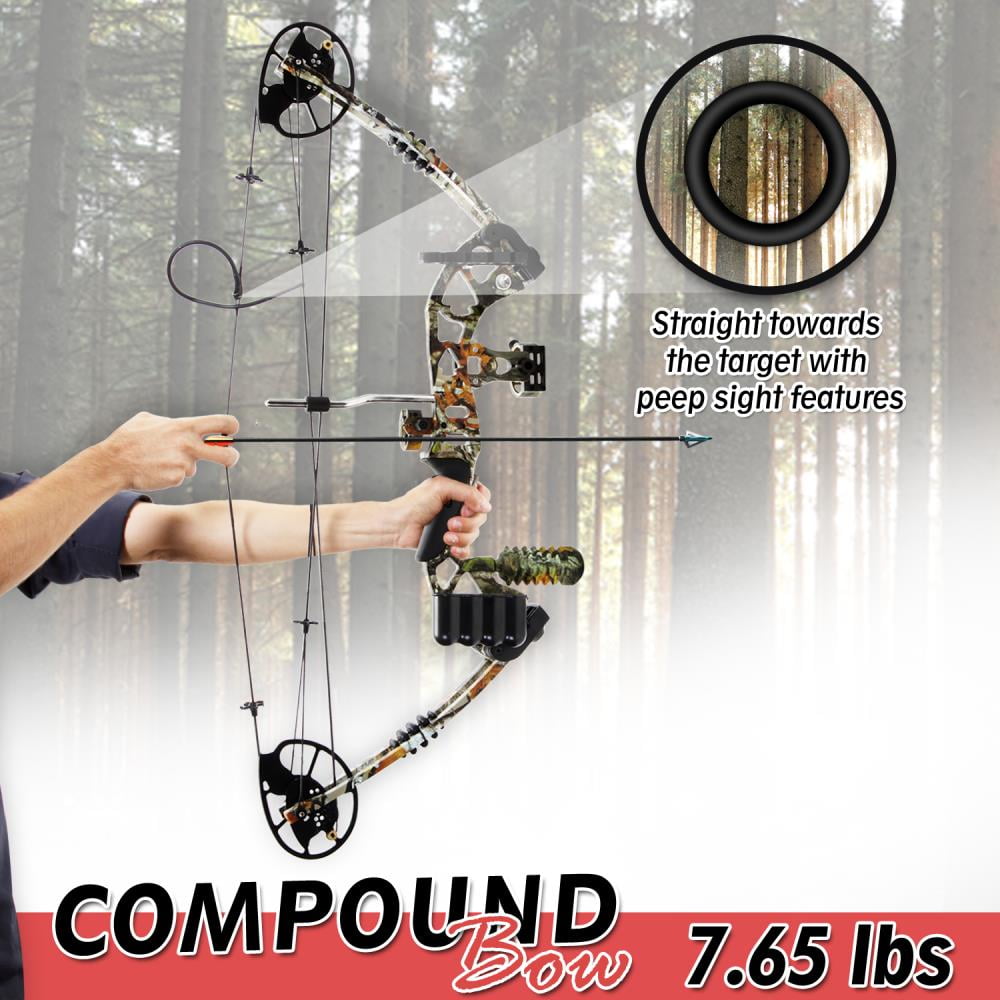 SereneLife Complete Compound Bow & Arrow Accessory Kit, Adjustable Draw Weight 30-70 lbs.