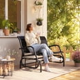 thumbnail image 6 of Outsunny 2-Person Outdoor Glider Bench, Patio Double Swing Loveseat with Steel Frame and Mesh Seat, Black, 6 of 10