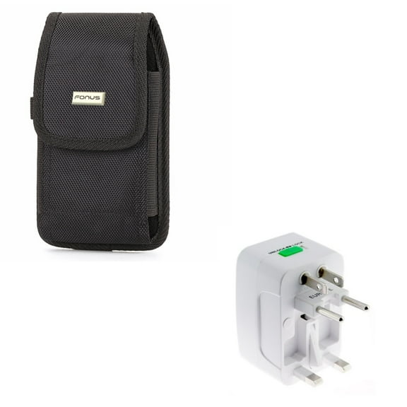 Rugged Durable Canvas Case w Travel Wall Plug Charger Converter International L1K Compatible With Google Pixel 3a XL