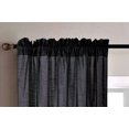 thumbnail image 5 of 2-piece semi-sheer, black, faux silk, see-through curtain panels with textured design rod pocket., 5 of 6