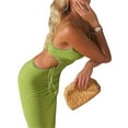 thumbnail image 2 of Txlixc Mujeres Hollow Out Vestido largo Bodycon Backless Maxi Dress Cuello en V Correa de espagueti Vestido de cóctel Txlixc Estilo de ocio, 2 of 9