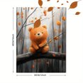thumbnail image 3 of Qisvanset 12x16 Inch Fishing Bear Canvas Wall Art, Bright Cartoon Illustration Art Kids Bedroom Wall Decor, 3 of 8