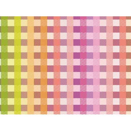 Pack of 1, Rainbow Gingham 24" x 833' Full Ream Roll Gift Wrap for Holiday, Party, Kids' Birthday, Wedding & Special Occasion Packaging