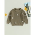 thumbnail image 2 of Suagox Baby Girl Sweater, Long Sleeve Crew Neck Flower Winter Warm Knit Pullover Sweater Infant Clothes for 0-24 Months and 2-5 Years Old Baby, 2 of 9