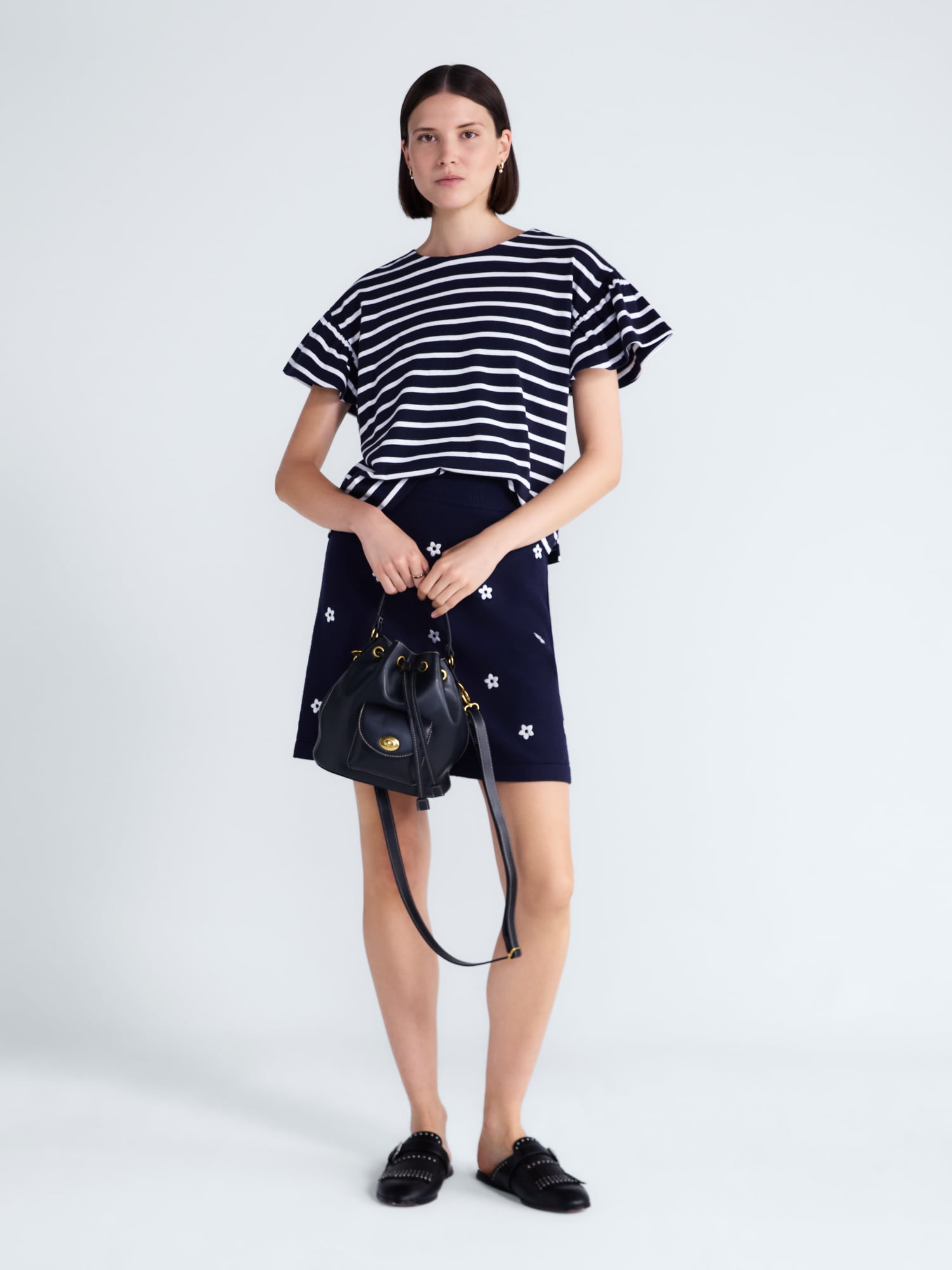 Free Assembly Women's and Women's Plus Embroidered Mini Sweater Skirt, Sizes XS-4X