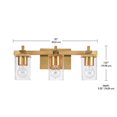 thumbnail image 2 of Dakota 3-Light Vanity Light, Matte Brass, Glass Shades, 2 of 6
