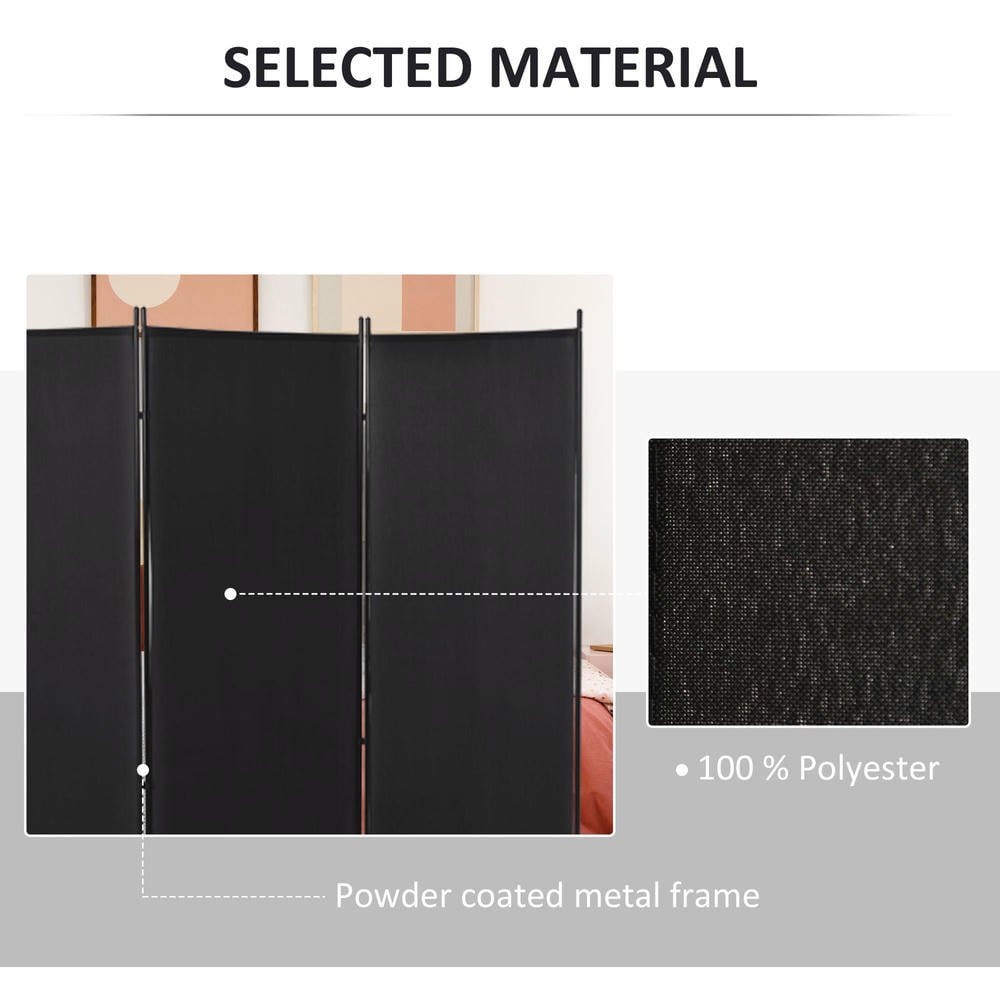 Resenkos 6ft 3-Panel Room Divider - Indoor Privacy Screen for Home, Black