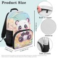 thumbnail image 5 of Yuyamidu Cute Panda Backpack and Lunch Box for Girls 6-8/8-10/10-12 Primary School Bookbag with Lunch Bag Pencil Box Bookmarks for 3rd Grade/4th Grade School Bag Lunch Tote, 5 in 1, 5 of 8