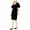 Black, variant on MAISON JULES Womens Black Ruffled Velvet Short Sleeve V Neck Knee Length Wear To Work Wrap Dress S