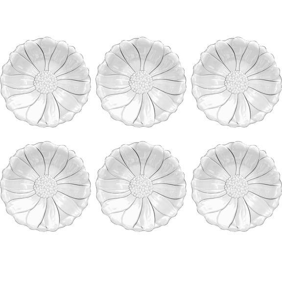 Figural Flower Acrylic Salad Plate - Clear - 9.8" - Set of 6