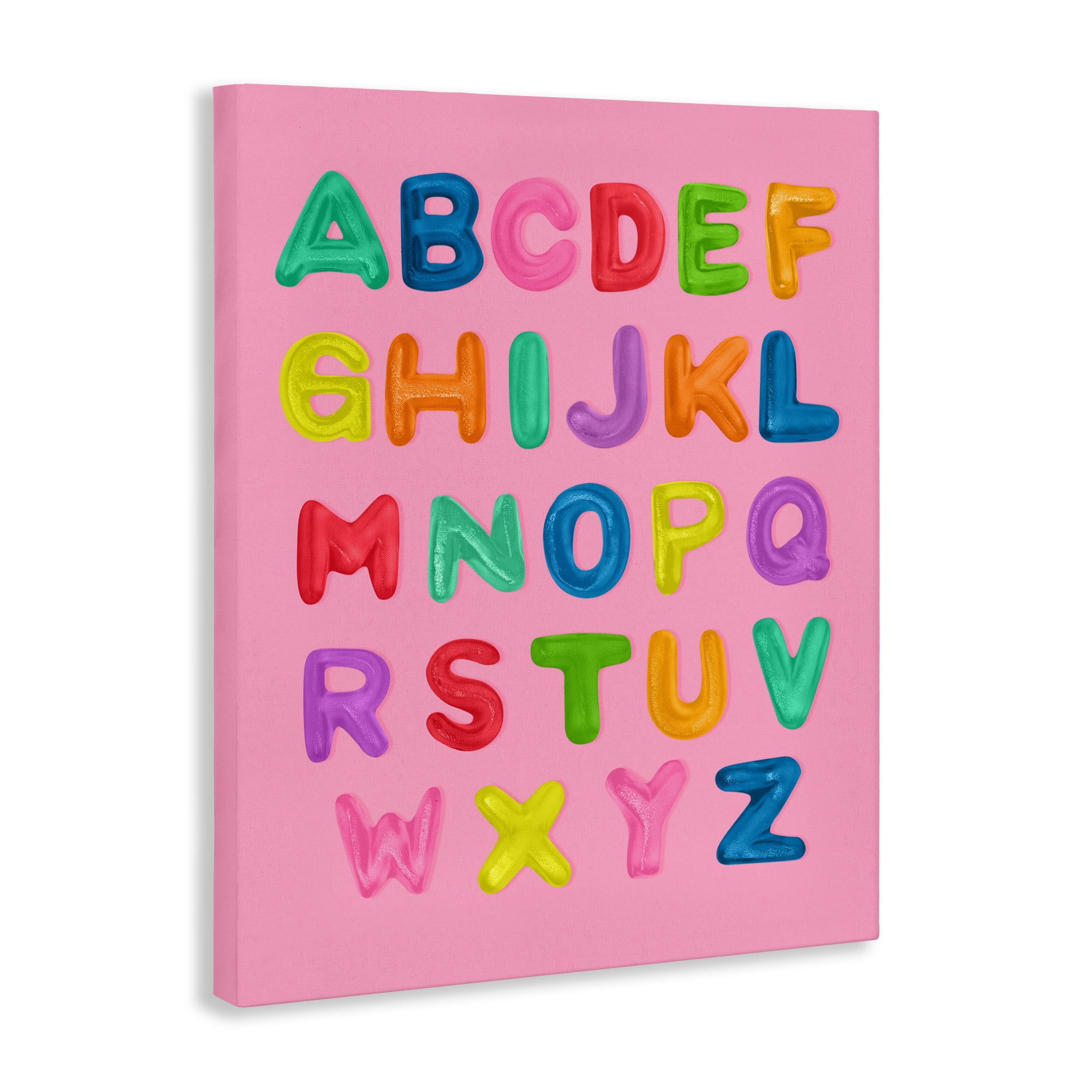 Stupell Industries Gummy Alphabet over Pink Canvas Wall Art, design by LISH Creative