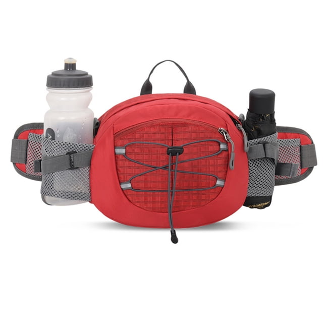 Cinturón para correr con botellas - Cinturón de agua para mujeres y hombres - Riñonera Fuel Marathon para corredores - Jogging Ciclismo Ciclismo, rojo