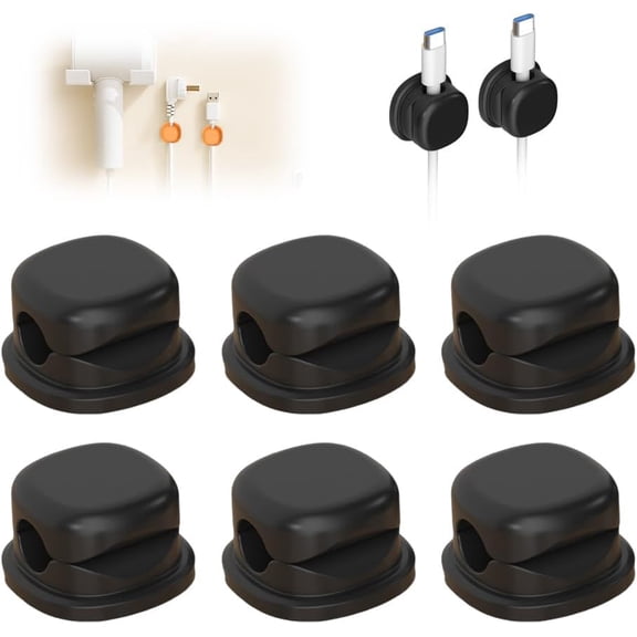 Desk Cable Organizer Clips with Adhesive Backing, Cord Management Holder for Phone Charging Cables, Home Office Nightstand and Car