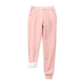 thumbnail image 1 of Gibobby Pantalones de invierno Cálido Color largo Mujer Más Pantalones sólidos Terciopelo Casual Mantener con bolsillos Pantalones (Pink, M), 1 of 4