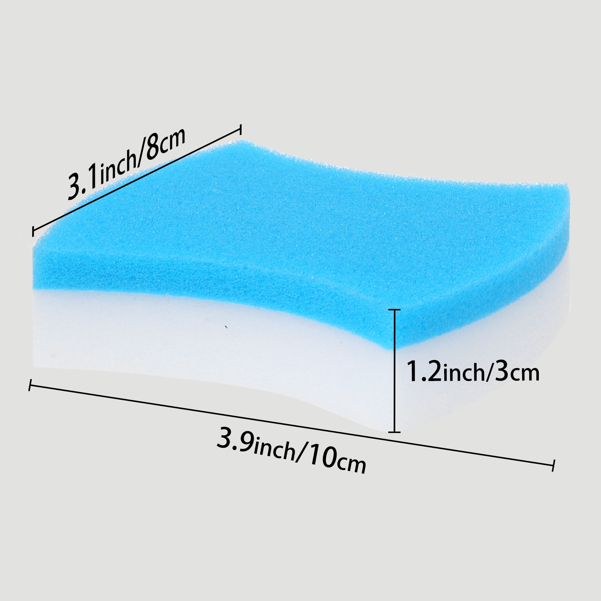 Unique Bargains Non-Scratch Scrub Cleaning Sponges Dual-Sided Sponge 4 Pack 3.9"x3.1"x1.2"