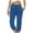 Blue, variant on ZKCCNUK Summer Plus Size Capris for Women Fashion Womens Casual Solid Color Elastic Loose Pants Straight Wide Leg Trousers With Pocket Trousers for Women