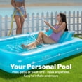 thumbnail image 5 of SLOOSH  Inflatable Tanning Pool Lounger Float, 85" x 57" Extra Large Suntan Sun Tan tub for Adults, Tanning chair, Bed Blow up, Raft Lounge Floatie, XL-Blue, 5 of 10