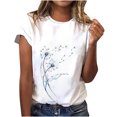 thumbnail image 2 of Sakmal Short Sleeve Womens Shirts Floral Graphic Tee Shirts Crew Neck Womens Summer Tops White-F,Xxl, 2 of 6