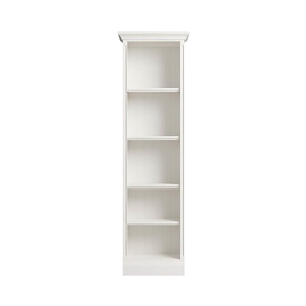 Bowery Hill 24" Farmhouse Acacia Solid Wood Bookcase in Effortless White