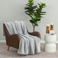thumbnail image 3 of Better Homes & Gardens Solid Velvet Plush Soft Fleece Throw Blanket, Oversized, Soft Silver, 3 of 8
