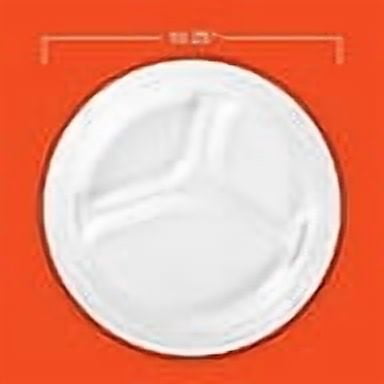 Hefty Supreme 3-Compartment Disposible Foam Plates, 10 1/4 Inch, 400 Count