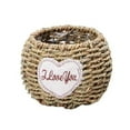 thumbnail image 2 of wtgtog Flower Arrangement Basket, Beige Flax Woven Decor, 4.72x4.72x4.33 Inch Handmade Sturdy, Ideal for Mother's Day Valentine's Day Wedding Home Kitchen Decor, Gift Basket, 2 of 7