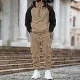 thumbnail image 2 of CONZONE Mens Sweatsuit 2 Peice Set Casual Track Suit for Men Patchwork Color Long Sleeve Hoodies Sweatpants Cozy Fall Winter Athletic Jogging Outfits, 2 of 5