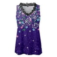 thumbnail image 4 of Edvintorg Womens Tank Tops Fashion Women's V-Neck Lace Patchwork Printing Sleeveless Tank Vest Top Blouse, 4 of 5
