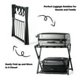 thumbnail image 6 of Costway Folding Luggage Rack with Shelf Travel Suitcase Shoe Storage Holder Wood Stand, 6 of 9