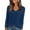 Dark Blue, variant on PRETTYGARDEN Women's Long Sleeve Shirts Ribbed Knit V Neck Tee Dressy Casual Blouses Going Out Tunic Tops Fall Outfits