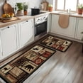 thumbnail image 5 of Retro Farmhouse Kitchen Mat Set 2/3Pcs, Brown Bear Wildlife Pattern, Holiday Decor for Halloween Christmas, Thick Plush Fade-Resistant, Easy Clean Floor Mat for Living Dining Bathroom, 5 of 13