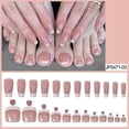 thumbnail image 1 of Juego de 48 uñas postizas para pies y manos, color rosa y blanco, para mujeres y niñas, 1 of 4