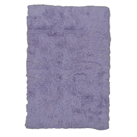 Linon New Flokati 1400 gram Wool 2'4" x 4'3" Area Rug in Pastel Violet Purple