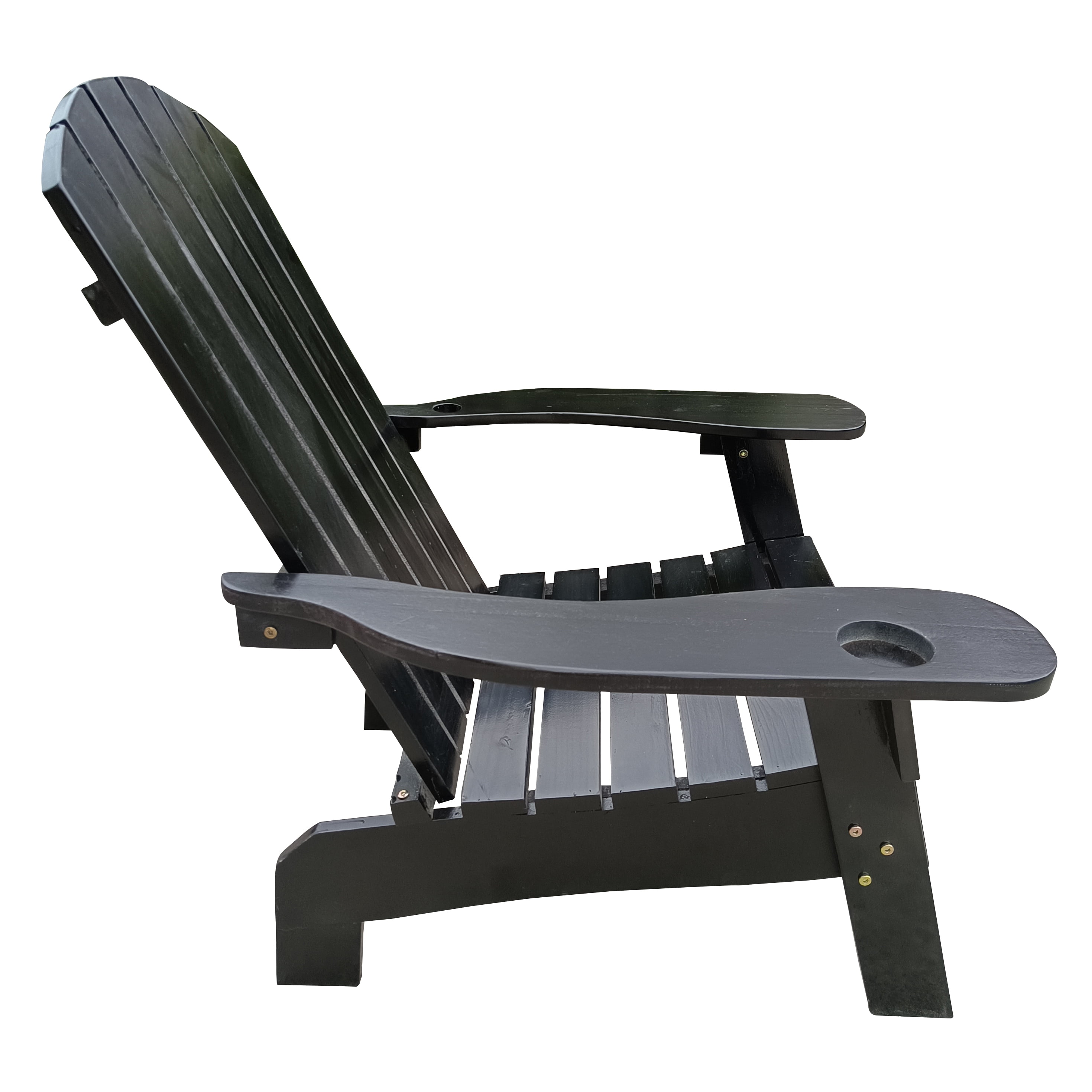 Aimee Lii Indoor Outdoor Wood Chair, Outdoor Beach Patio Pool Deck Furniture with An Umbrella Hole, Black Aimee Lii Indoor Outdoor Wood Chair, Outdoor Beach Patio Pool Deck Furniture with An Umbrella Hole, Black