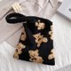 thumbnail image 3 of Bolso Felpa Otoño Con Oso Gran Capacidad para Mujer (negro), 3 of 9