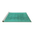 thumbnail image 2 of Ahgly Company Machine Washable Indoor Round Oriental Turquoise Blue Industrial Area Rugs, 5' Round, 2 of 4