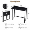thumbnail image 4 of EDX Folding Computer Desk, 31.5 Inch Compact Foldable Writing Workstation for Small Spaces, Easy Assembly Space-Saving Home Office Table, Oak Finish,Black, 4 of 7