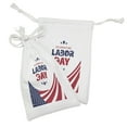 thumbnail image 2 of Labour Day Fabric Pouch Set of 2, Celebrating Labor Day Composition with an American Flag, Small Drawstring Bag for Toiletries Masks and Favors, 9" x 6", Night Blue Vermilion, by Ambesonne, 2 of 2