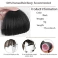 thumbnail image 4 of Clip-In Bangs Hairpiece for Women 100% Human Straight Hair Toppers for Daily Wear, 4 of 6