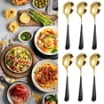 thumbnail image 1 of Iodue Tableware Round Spoon 304 Stainless Spoon Fork Household Cute Small Soup Spoon Thick Round Bottom Eating Spoon, 1 of 4