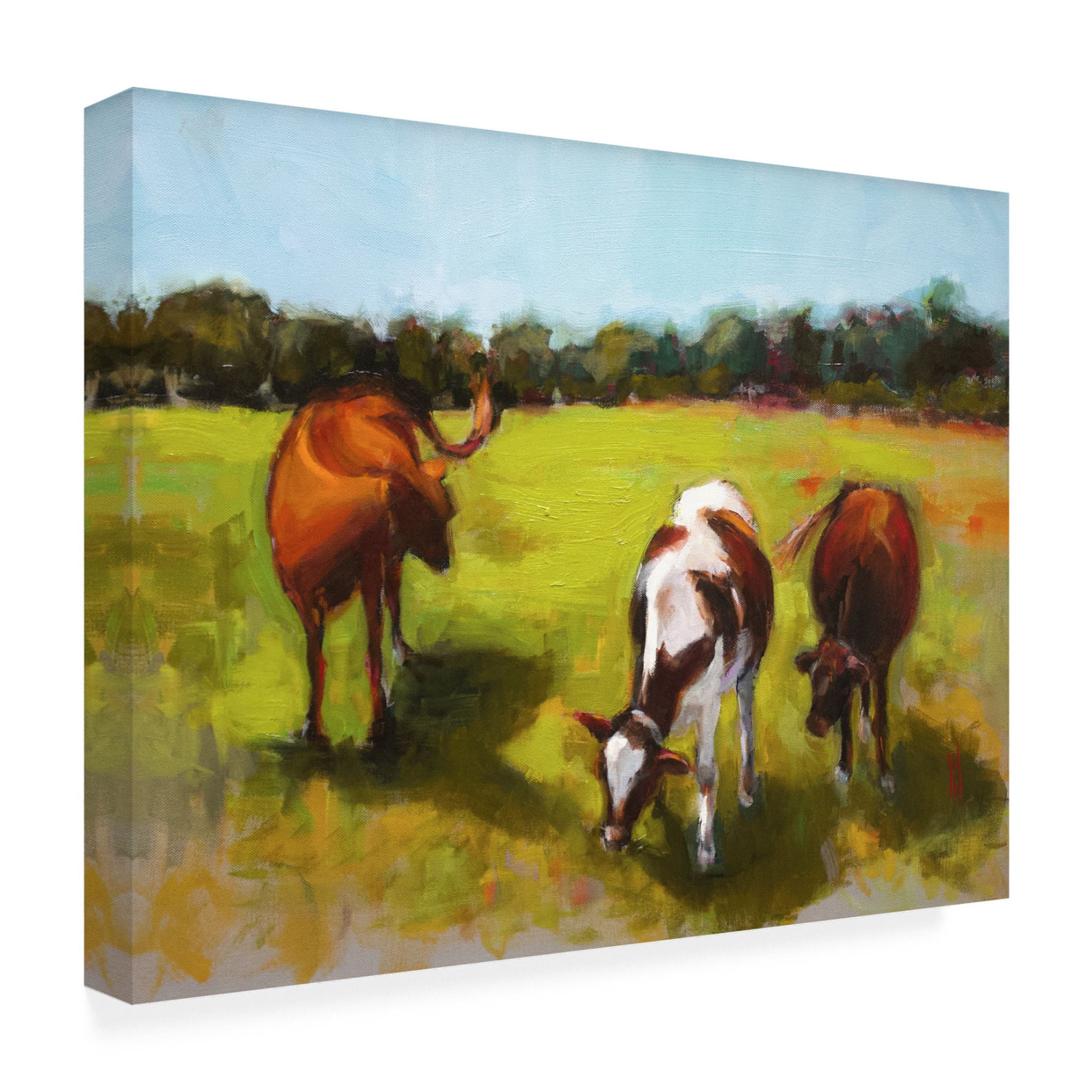 Canvas Wall Art - Sally Hootnick 'Hannah and Her Sisters' Wall Art for Living Room, Bedroom, or Office Décor by Trademark Fine Art - 32 x 24 Inches
