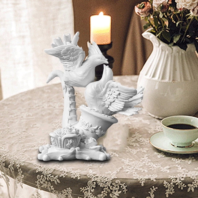 Estatuilla de paloma de resina, estatua de pareja de palomas, artesanía Adorable, obra de arte decorativa, escultura de Animal para decoración de mesa Saxo 12cmx11cmx15.5cm BLESIY estatua de la paloma