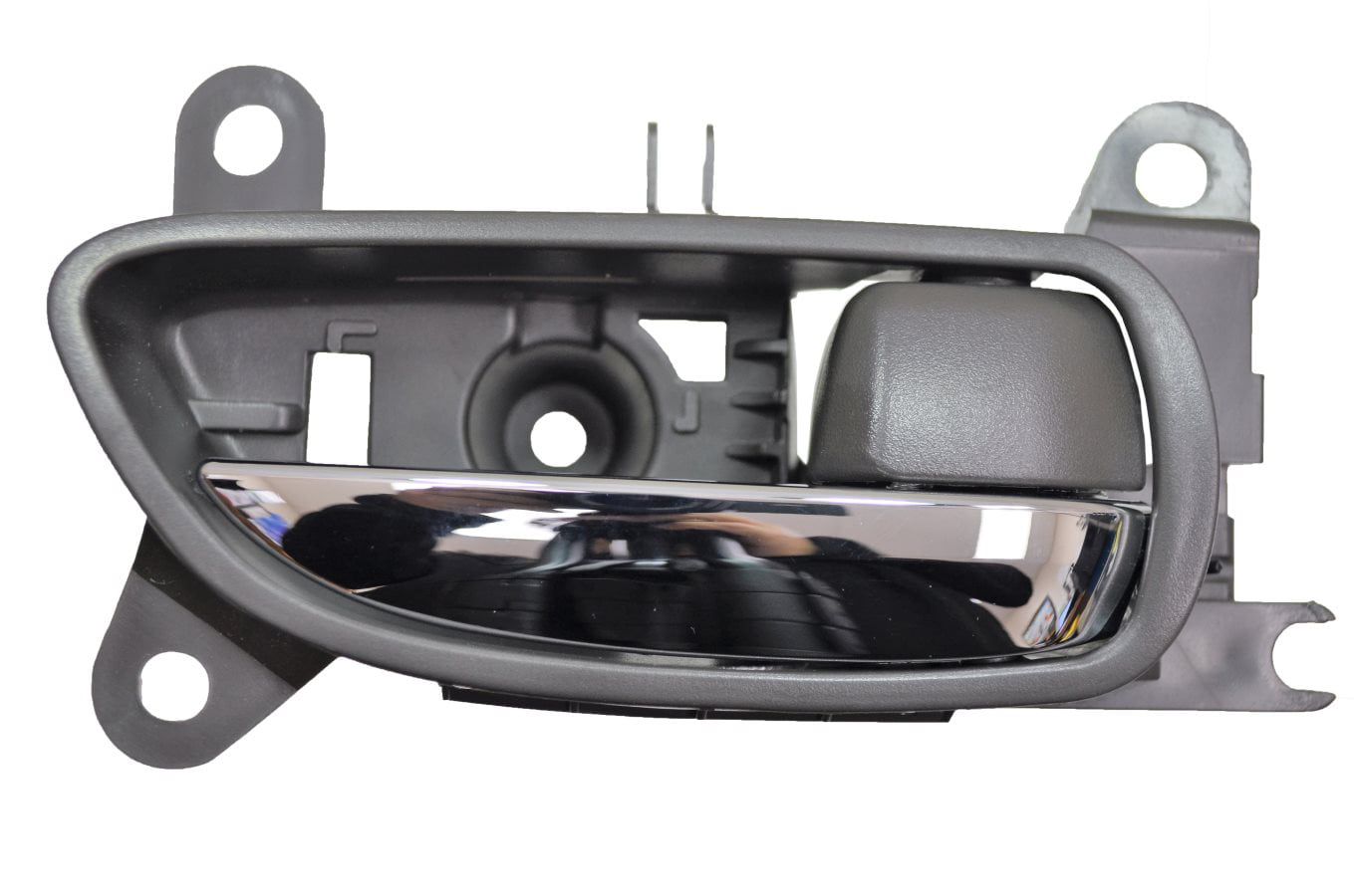Interior Inner Inside Door Handle Chrome Lever with Gray Housing - Front Left Driver Side PT Auto Warehouse LX-2330MG-FL Orchid Brown 