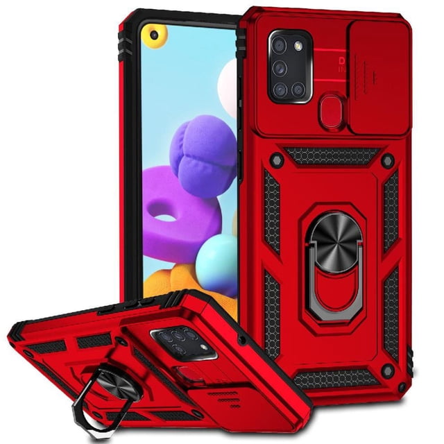 Estuche GANGXUN para Samsung Galaxy A21S, soporte giratorio 360°, estilo mecánico y magnético