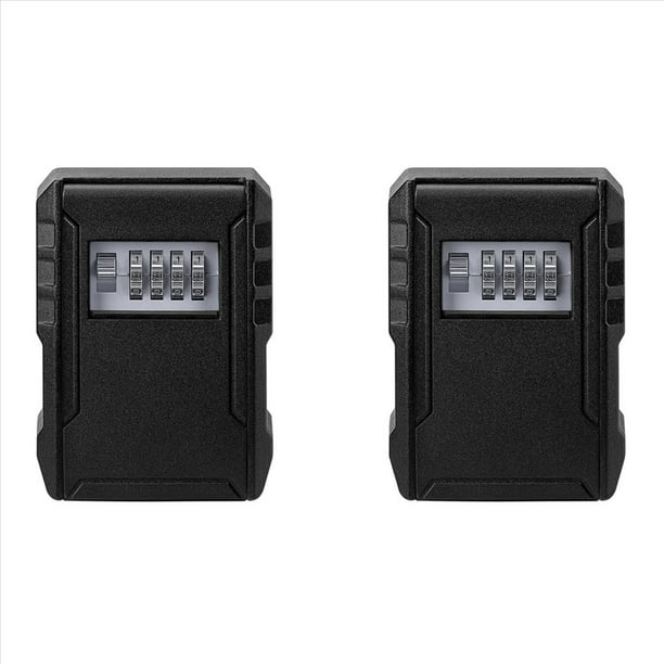 2X Caja de Contraseña de Metal Caja de Almacenamiento de Contraseña de 4 Dígitos Montada en la Pared Caja de Seguridad Antirrobo Impermeable Caja de Llaves de Gran Capacidad