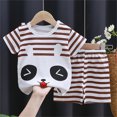 thumbnail image 2 of TOWED22 Baby Boy Outfits 2pcs Short Sleeve Crewneck Tee Shirt Elastic Waist Shorts Dinosaur Print Clothes(Coffee,18-24 M), 2 of 9