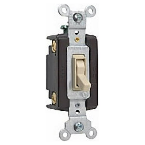 Pass & Seymour Legrand 664-IG 4-Way Toggle Light Switch, Commercial Grade, 15A 120/277V, Side Wired, Ground, Ivory