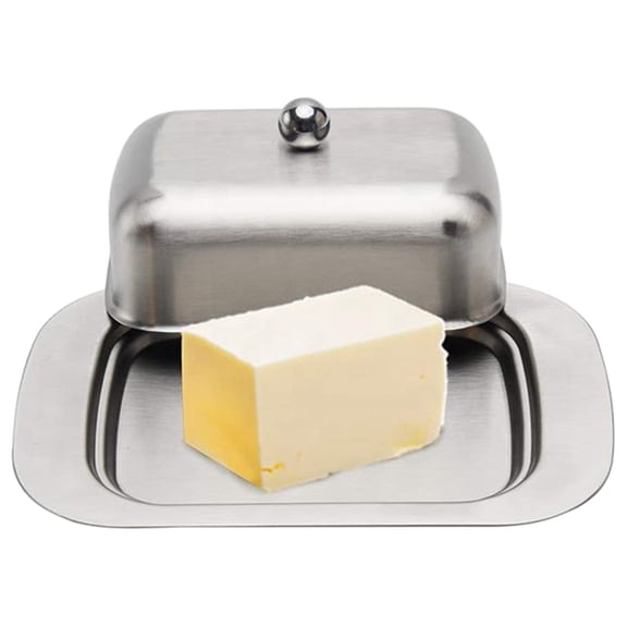 Ciwanning Stainless Steel Butter Tray Butter Dish with Lid Elegant Kitchen Serving Tray