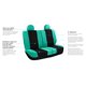 thumbnail image 5 of Fh Group Elegante Juego Completo De Fundas Para Coche Juego Delantero Y Función Dividida Trasera Compatible Con Airbag - Ajuste Universal Para Coches, Camiones Y Suv (Menta/Negro), 5 of 5