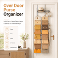 thumbnail image 4 of Over the Door Purse Organizer with 16 Hooks — Wall-Mounted Handbag Rack with Metal Basket, Closet Storage for Bags, Hats & Accessories, 4 of 8